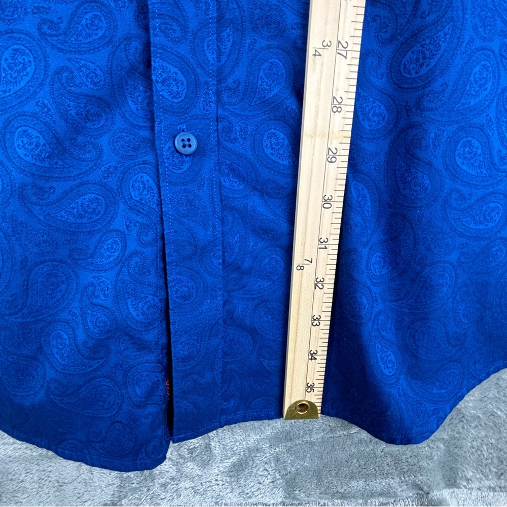 Robert Graham Shirt Men 3XL Blue Paisley Button Up Classic Flip Cuff Business - Picture 12 of 12